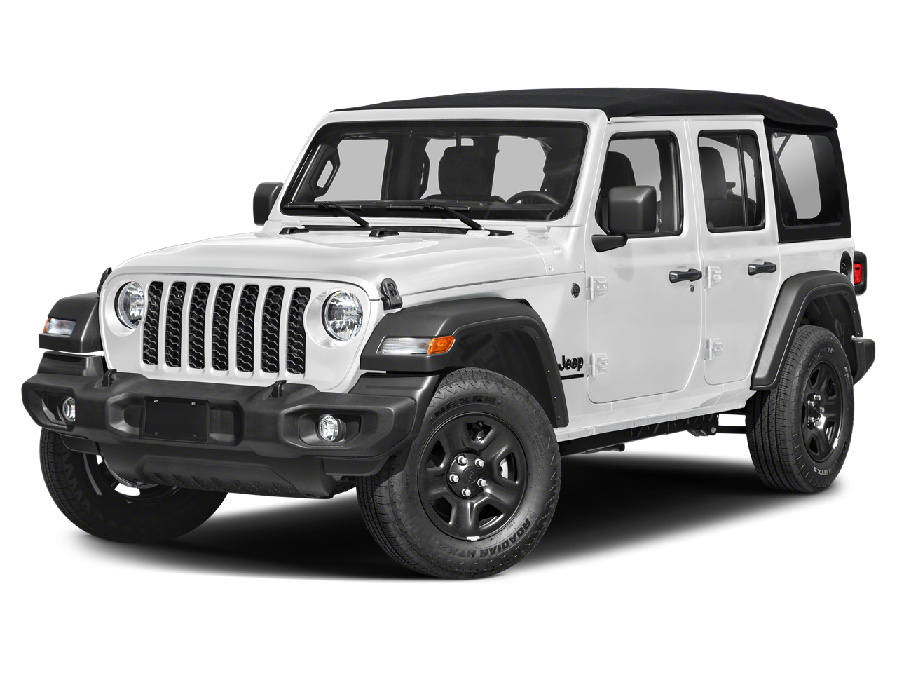 2026 Jeep Wrangler Sahara in Bright White Clearcoat — front three-quarter view