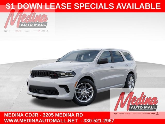 2026 Dodge Durango GT in White Knuckle Clear-Coat Exterior Paint — front three-quarter view