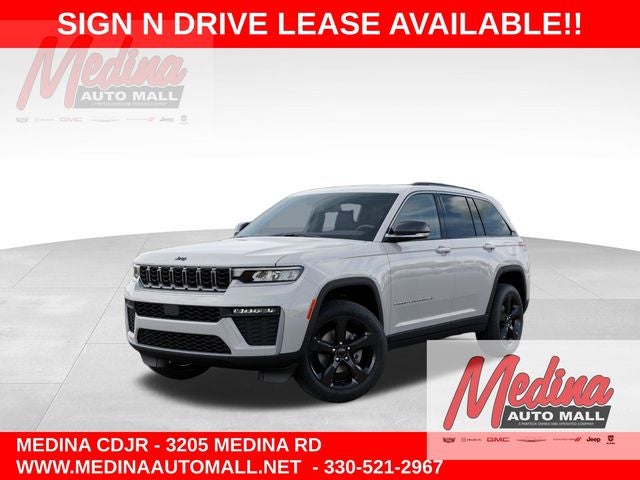2026 Jeep Grand Cherokee Limited in Bright White Clear-Coat Exterior Paint — front three-quarter view