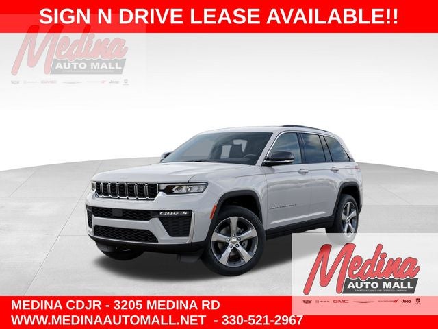2026 Jeep Grand Cherokee Limited in Bright White Clear-Coat Exterior Paint — front three-quarter view