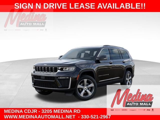 2026 Jeep Grand Cherokee L Limited in Diamond Black Crystal Pearlcoat — front three-quarter view