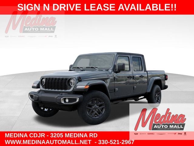 2026 Jeep Gladiator Sport S in Anvil Clear-Coat Exterior Paint — front three-quarter view