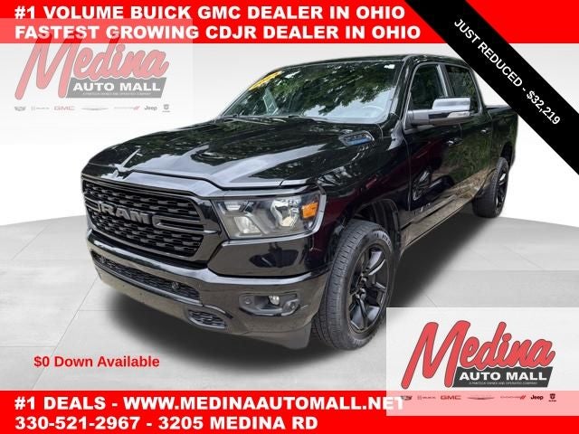 2023 RAM 1500 Big Horn/Lone Star in Diamond Black Crystal Pearlcoat — front three-quarter view