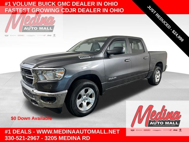 2020 RAM 1500 Big Horn/Lone Star in Granite Crystal Metallic Clearcoat — front three-quarter view