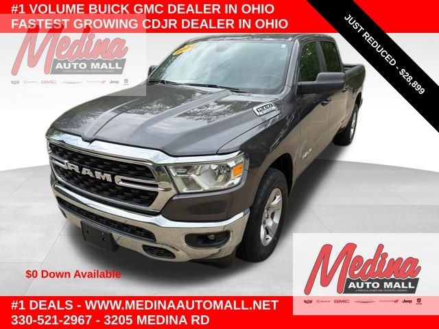 2022 RAM 1500 Big Horn/Lone Star in Granite Crystal Metallic Clearcoat — front three-quarter view