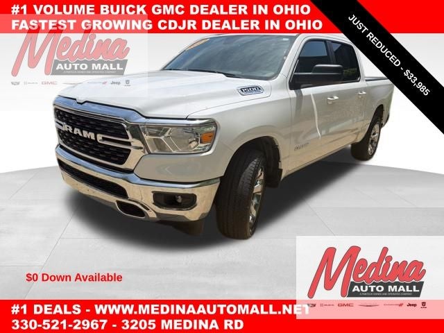 2022 RAM 1500 Big Horn/Lone Star in Bright White Clearcoat — front three-quarter view