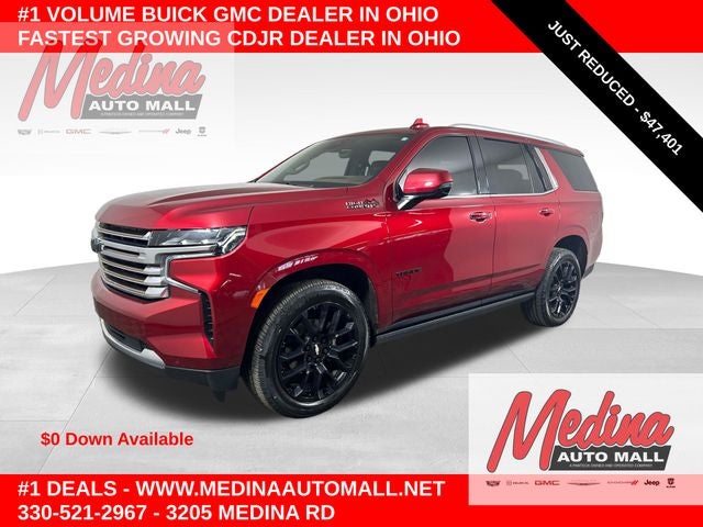 2023 Chevrolet Tahoe High Country in Radiant Red Tintcoat — front three-quarter view