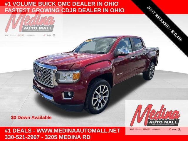 2019 GMC Canyon Denali in Onyx Black — front three-quarter view