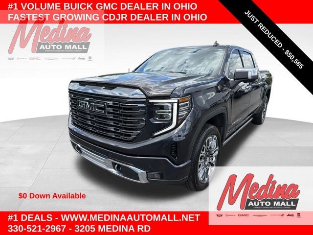 2023 GMC Sierra 1500 Denali Ultimate in Titanium Rush Metallic — front three-quarter view