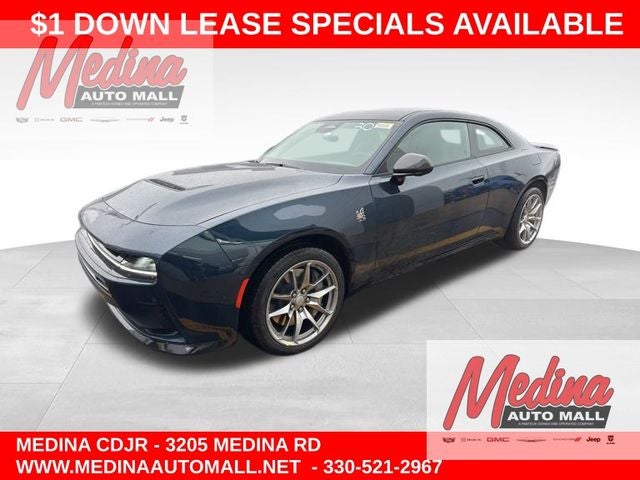 2026 Dodge Charger Scat Pack Plus in After Dark Exterior Paint — front three-quarter view