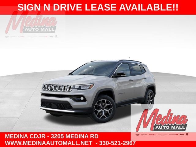 2026 Jeep Compass Limited in Silver Zynith Metallic Clear-Coat Exterior Paint — front three-quarter view