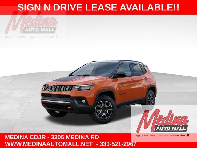 2026 Jeep Compass Trailhawk in Joose Exterior Paint — front three-quarter view