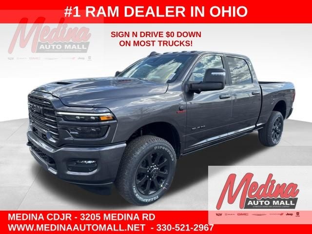 2026 RAM 2500 Laramie in Granite Crystal Metallic Clear-Coat Exterior Paint — front three-quarter view