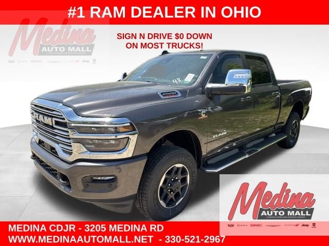 2026 RAM 2500 Laramie in Granite Crystal Metallic Clear-Coat Exterior Paint — front three-quarter view