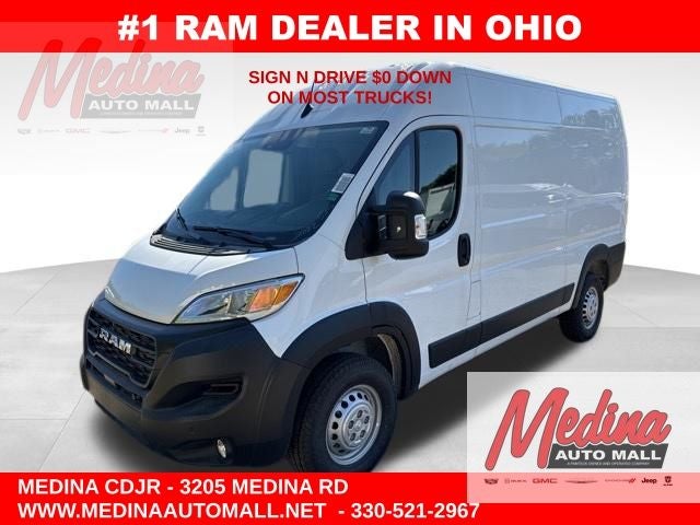 2026 RAM ProMaster 2500 High Roof in Bright White Clear-Coat Exterior Paint — front three-quarter view