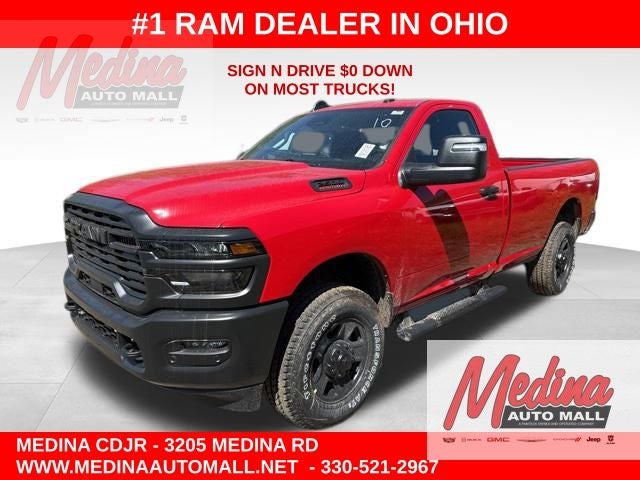 2026 RAM 2500 Tradesman in Flame Red Clear-Coat Exterior Paint — front three-quarter view