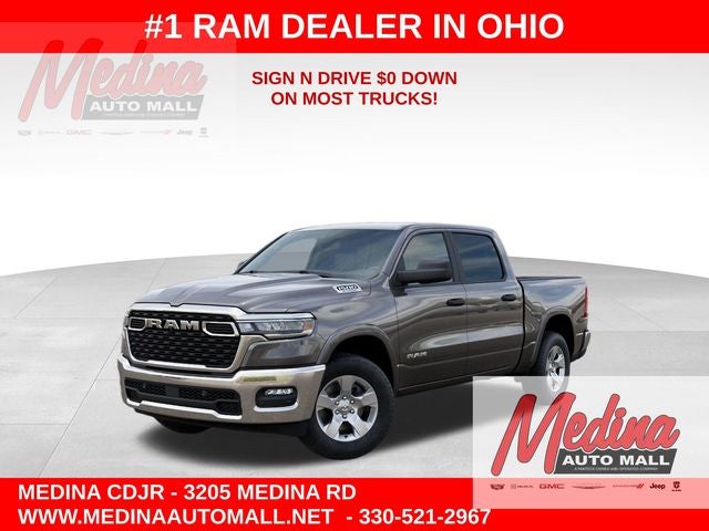 2026 RAM 1500 Big Horn/Lone Star in Granite Crystal Metallic Clear-Coat Exterior Paint — front three-quarter view