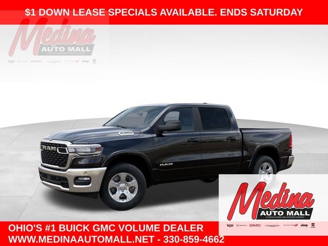 2026 RAM 1500 Big Horn/Lone Star in Diamond Black Crystal Pearl-Coat Exterior Paint — front three-quarter view