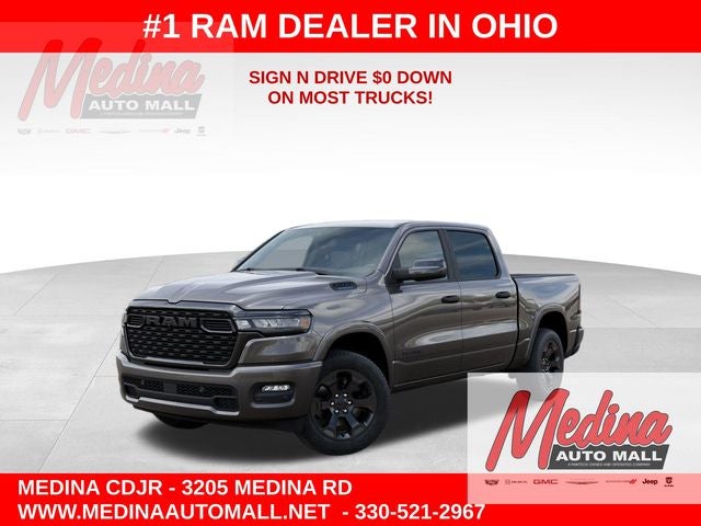 2026 RAM 1500 Big Horn/Lone Star in Granite Crystal Metallic Clear-Coat Exterior Paint — front three-quarter view