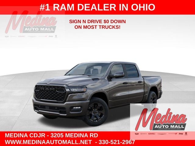 2026 RAM 1500 Big Horn/Lone Star in Granite Crystal Metallic Clear-Coat Exterior Paint — front three-quarter view