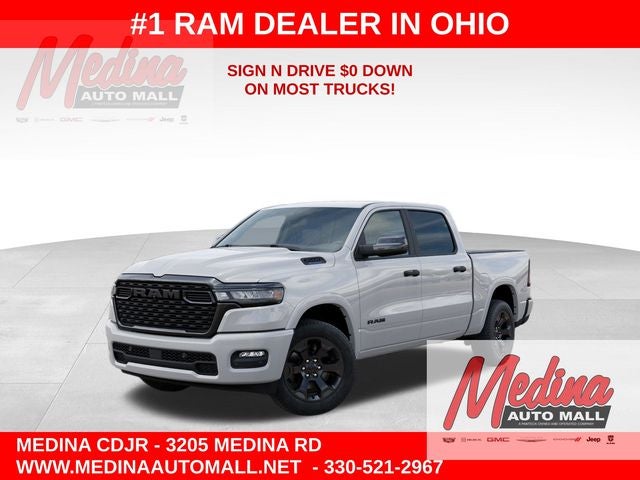 2026 RAM 1500 Big Horn/Lone Star in Bright White Clearcoat — front three-quarter view