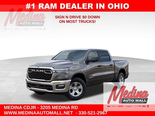 2026 RAM 1500 Big Horn/Lone Star in Granite Crystal Metallic Clear-Coat Exterior Paint — front three-quarter view