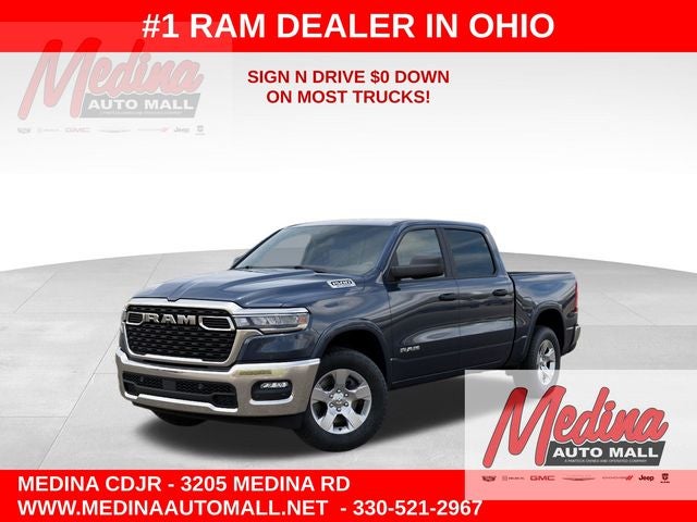 2026 RAM 1500 Big Horn/Lone Star in Forged Blue Metallic Exterior Paint — front three-quarter view