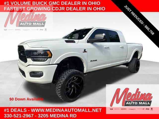 2021 RAM 2500 Limited in Pearl White — front three-quarter view