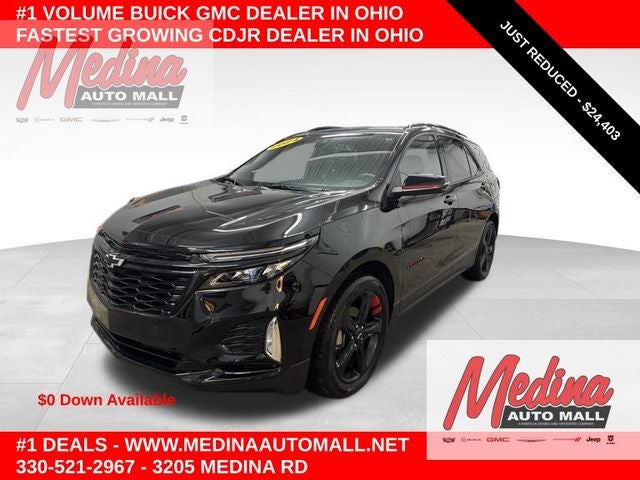 2024 Chevrolet Equinox Premier in Mosaic Black Metallic — front three-quarter view