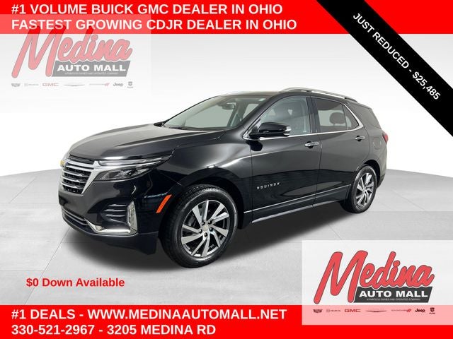 2023 Chevrolet Equinox Premier in Mosaic Black Metallic — front three-quarter view