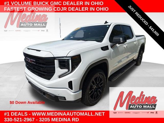 2025 GMC Sierra 1500 Elevation in Summit White — front three-quarter view