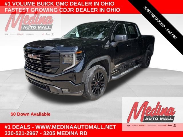 2024 GMC Sierra 1500 Elevation in Onyx Black — front three-quarter view