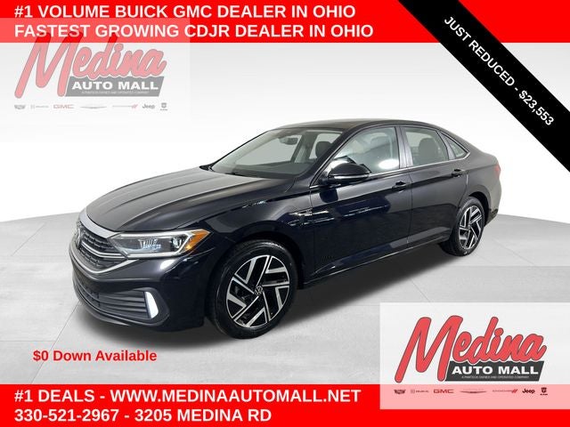 2024 Volkswagen Jetta 1.5T SEL in Deep Black Pearl — front three-quarter view