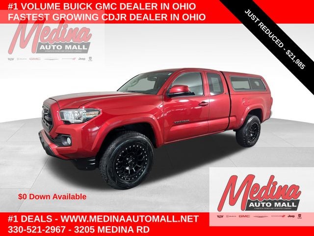 2016 Toyota Tacoma SR5 in Barcelona Red Metallic — front three-quarter view
